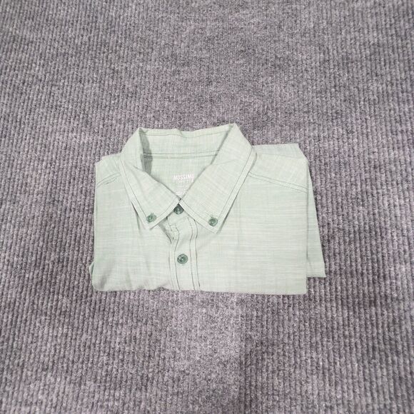 Mossimo Supply Button Down Shirt Mens Large Green Long Sleeve Cotton  Casual - Picture 4 of 12
